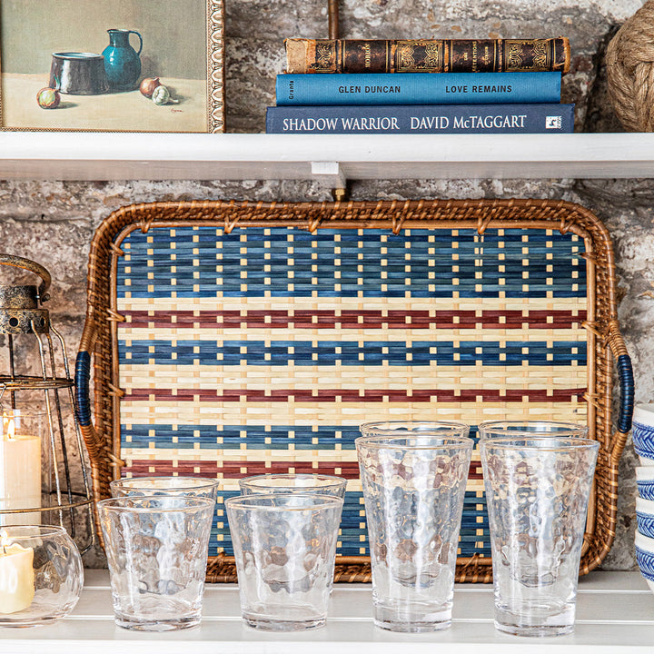 Danish Stripe 18" Tray - Navy