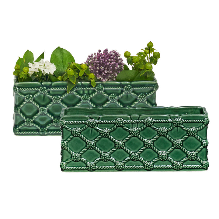 Berry &amp; Thread Petite Parterre Garden 8" Planter Set/2 - Basil