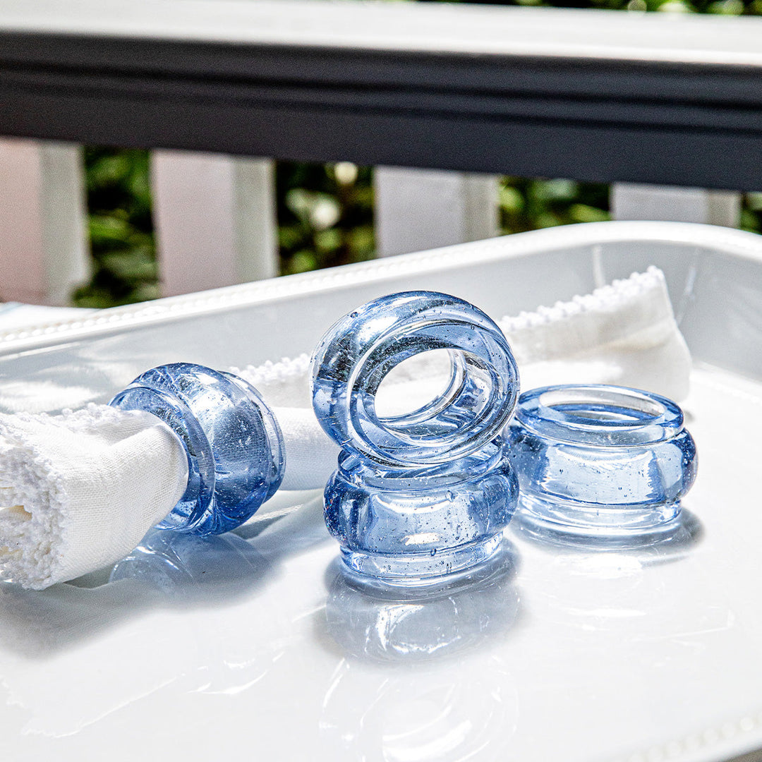 Provence Napkin Ring Set/4 - Chambray