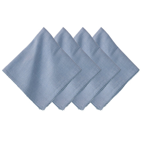 Berry Trim Napkin Set/4 - Chambray