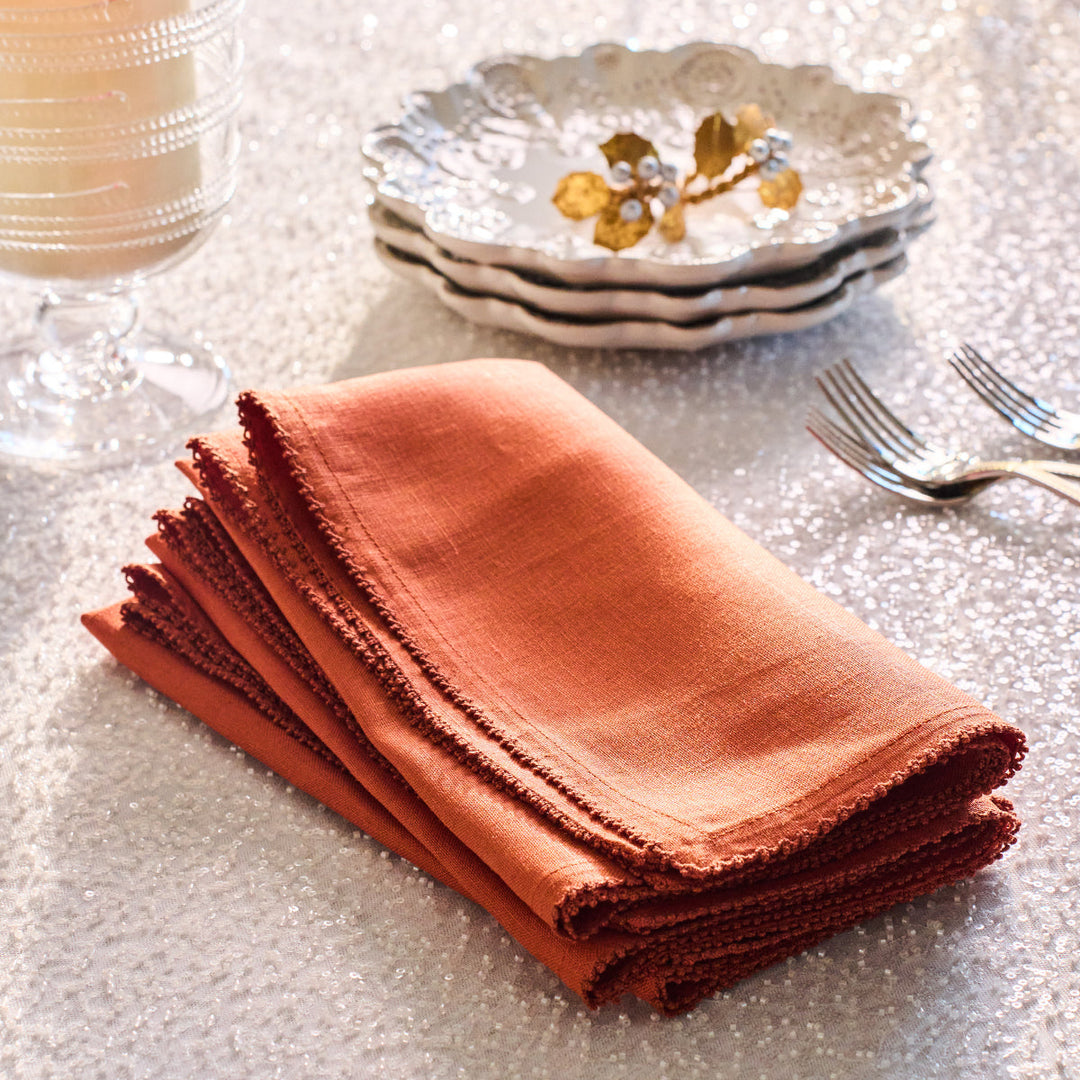 Berry Scallop Napkin Set/4 - Pumpkin