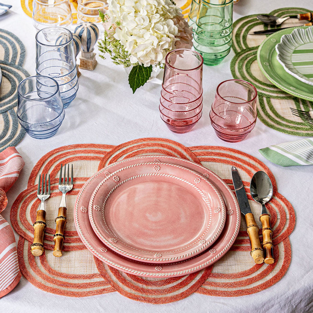 Berry &amp; Thread Melamine Dessert/Salad Plate Set/4 - Coral