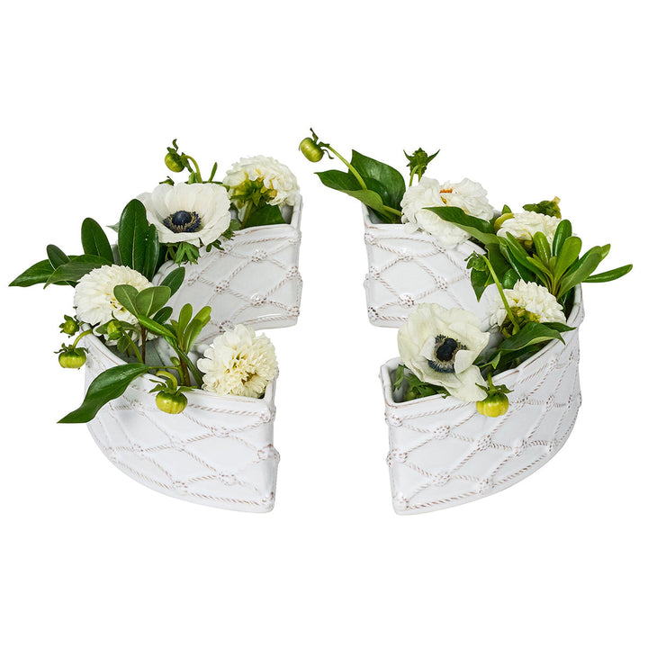 Berry &amp; Thread Petite Parterre Garden Half Circle Vase Set/2 - Whitewash