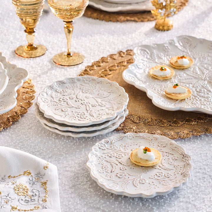 Berry &amp; Thread Thistle Cocktail Plate Set/4 - Whitewash