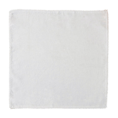 Berry Trim Napkin Set/4 - White