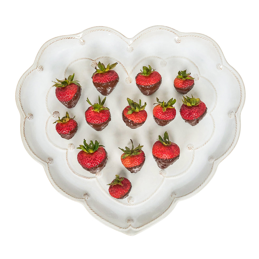 Berry &amp; Thread 15" Heart Platter - Whitewash