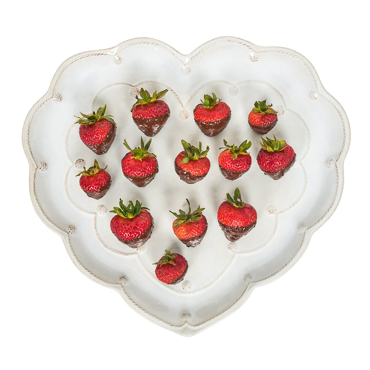 Berry &amp; Thread 15" Heart Platter - Whitewash
