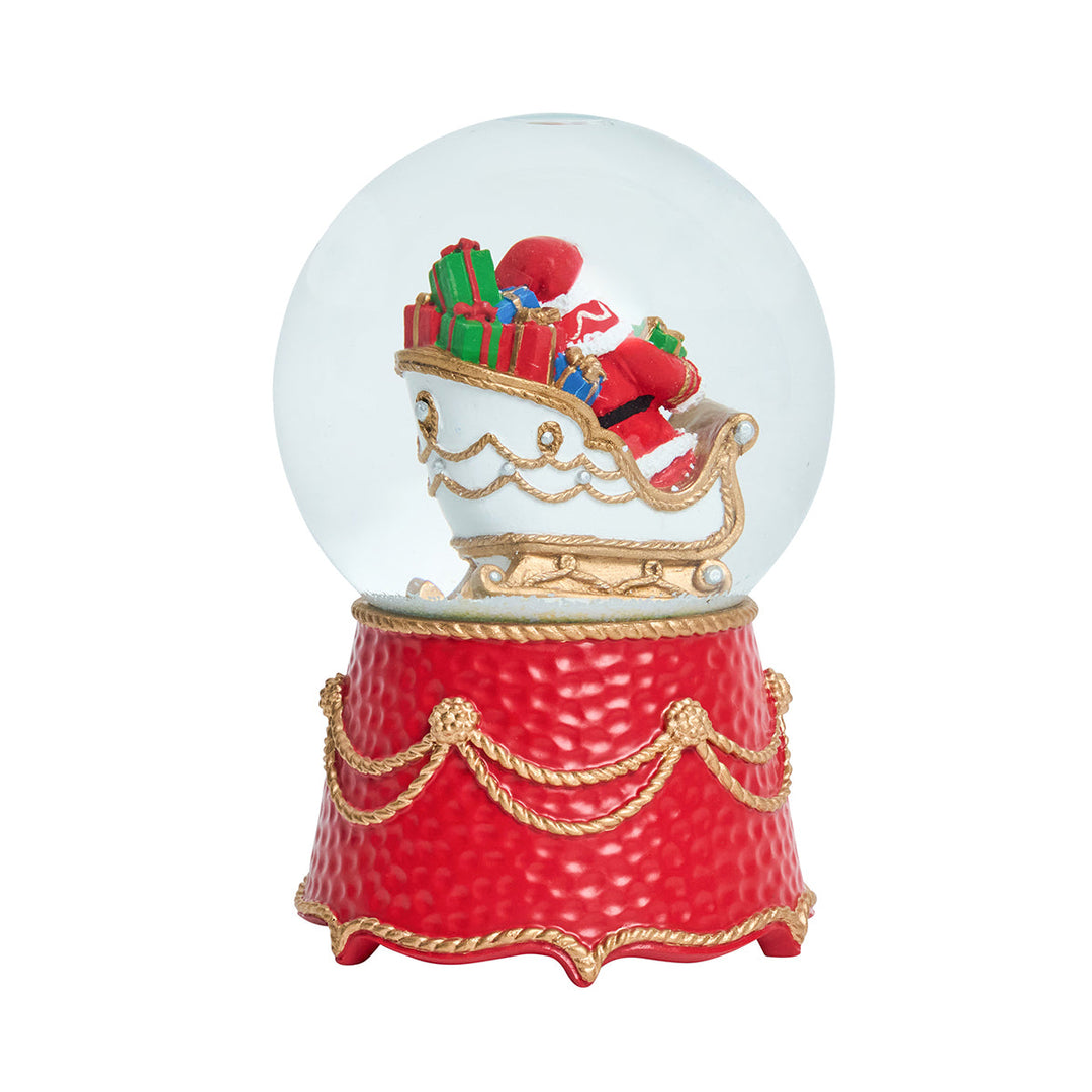 Berry &amp; Thread North Pole Santa in Sleigh Snow Globe