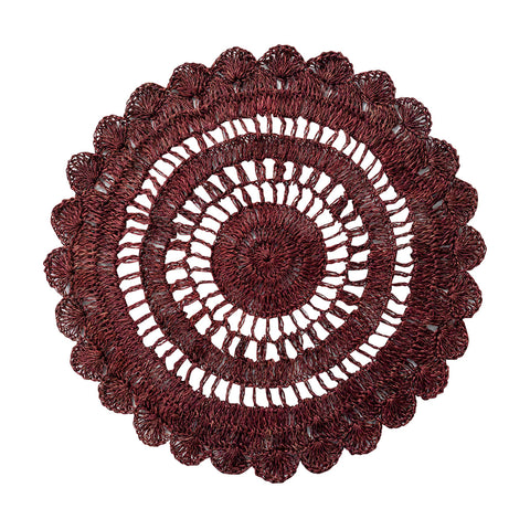 Macrame Placemat Set/4 - Cranberry