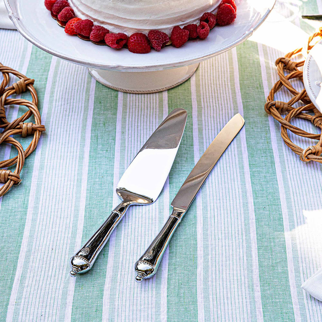 Berry & Thread Cake Knife and Server Set/2pc - Polished