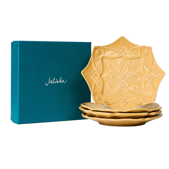 Jardins Du Monde Dessert/Salad Plate Assorted Set /4 - Daffodil