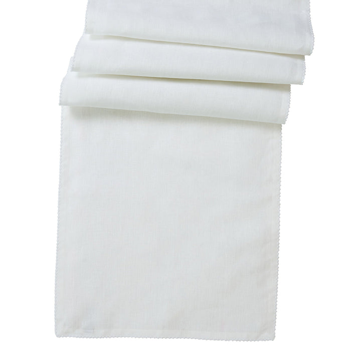 Berry Scallop 18" x 90" Table Runner - White