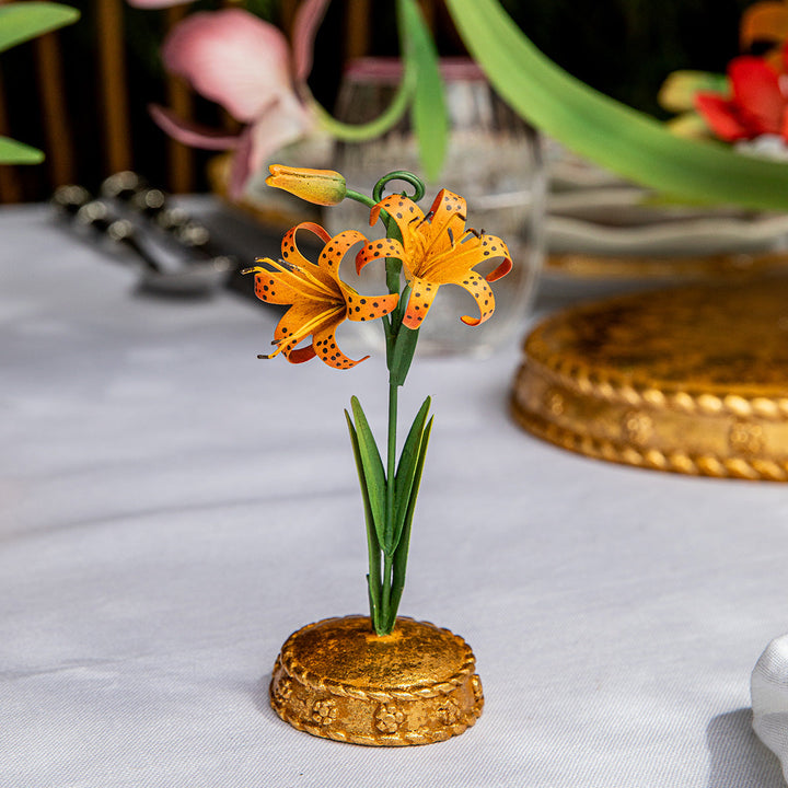 Meadow Walk Tiger Lily Place Card Holder - Orange
