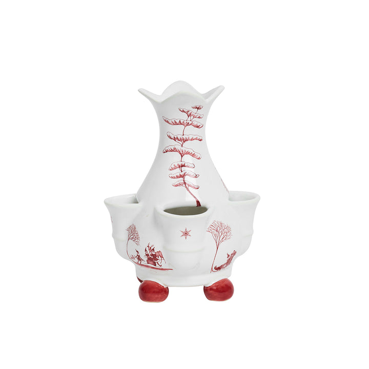 Country Estate Winter Frolic 6" Tulipiere Vase - Ruby