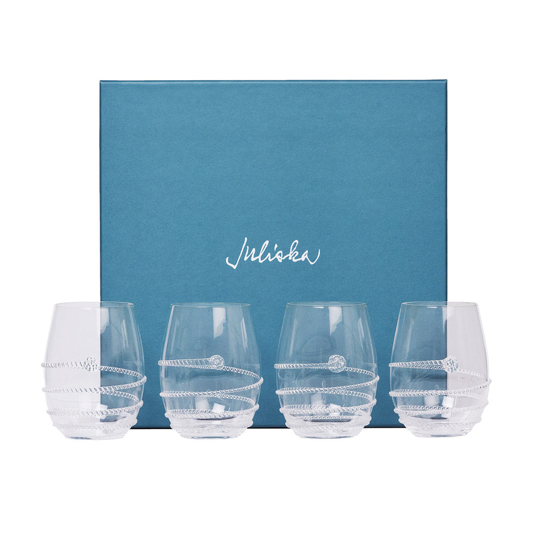 Amalia Stemless White Wine Glass Set/4