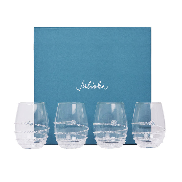 Amalia Stemless White Wine Glass Set/4