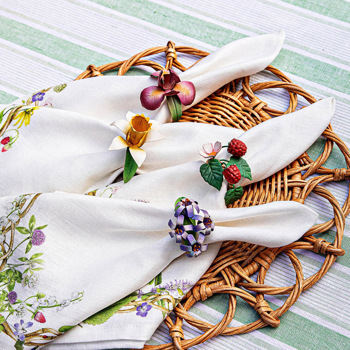 Meadow Walk Floral Napkin Ring Assorted Set/4 - Multi