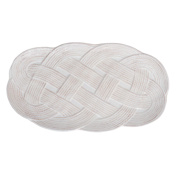 Le Panier Mystic Knot 15" Hostess Tray - Whitewash