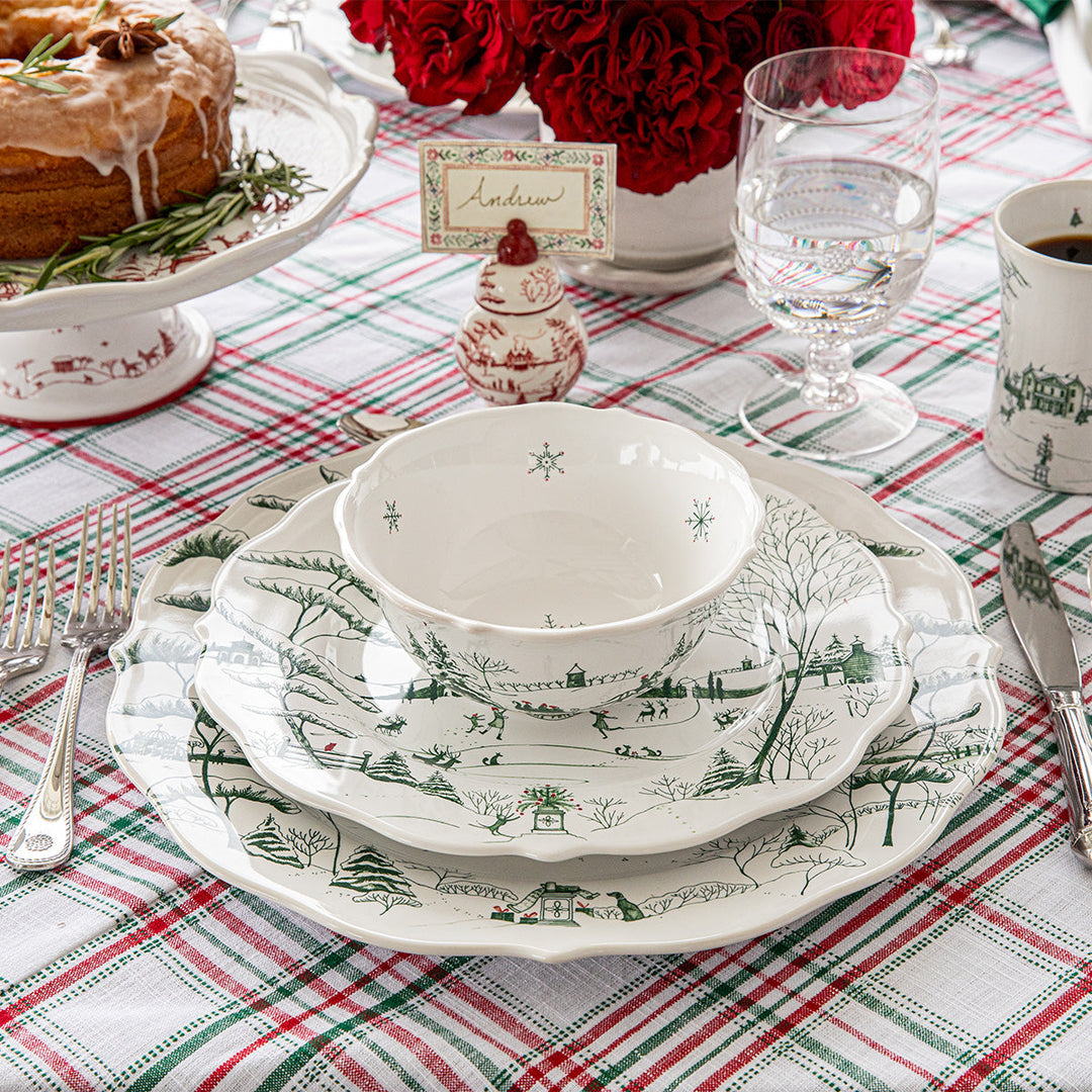 Country Estate Winter Frolic 4pc Place Setting - Evergreen