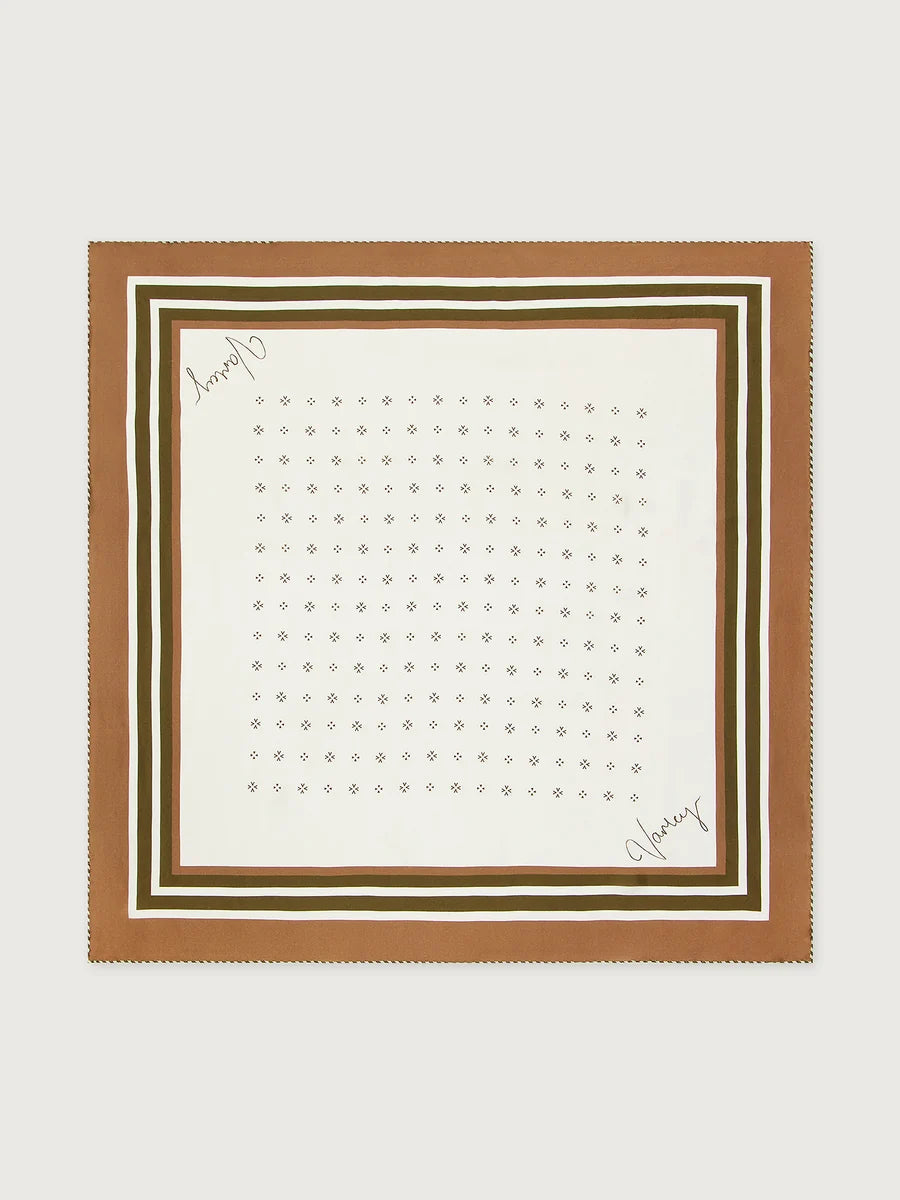Silk Signature Scarf (Pristine / Golden Bronze)