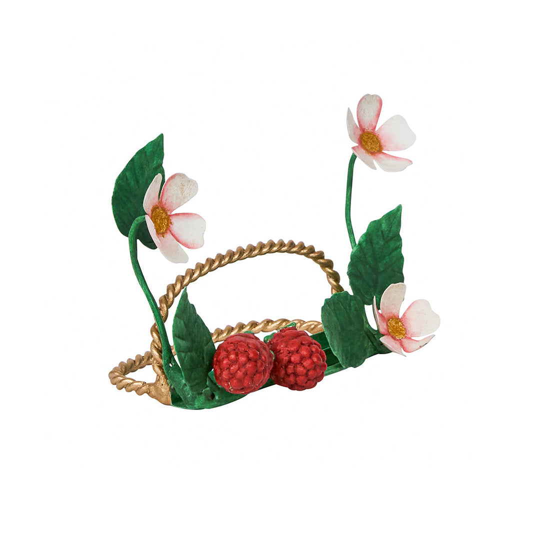 Meadow Walk Raspberries Place Card Holder Set/4 - Multi