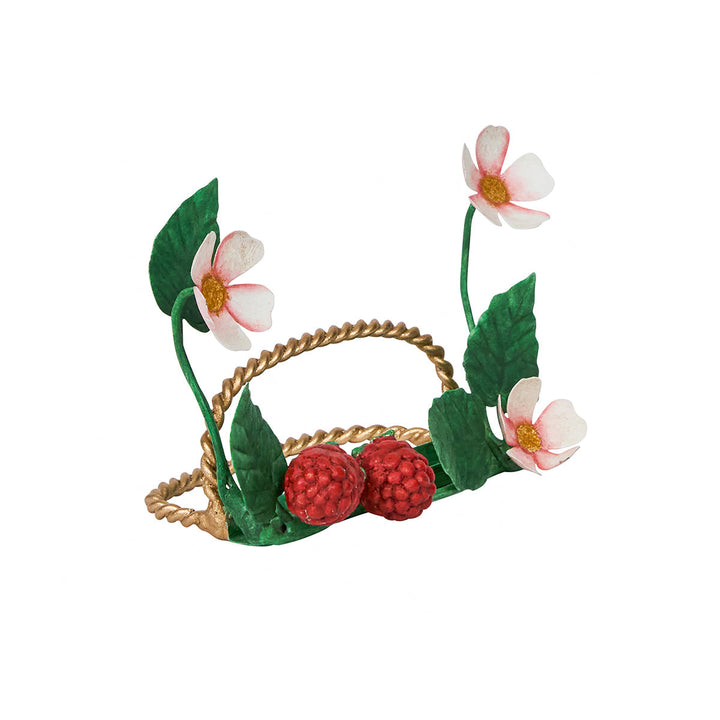 Meadow Walk Raspberries Place Card Holder Set/4 - Multi