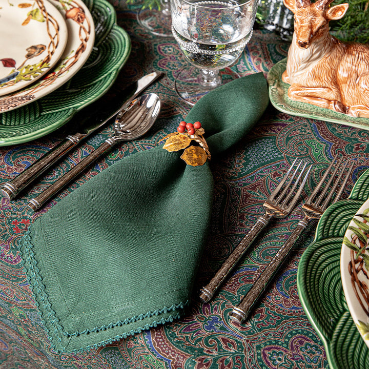 Berry Scallop Napkin Set/4 - Evergreen
