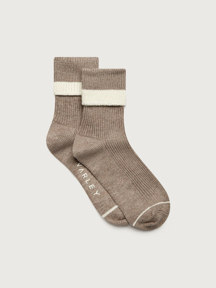Kerry Plush Roll Top Sock (Egret/ Sandmarl)