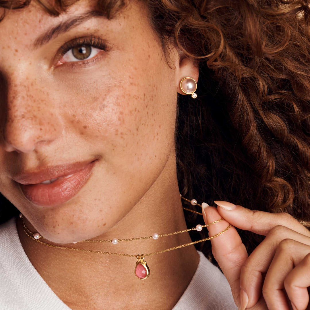 The Pink Delicate Station Necklace