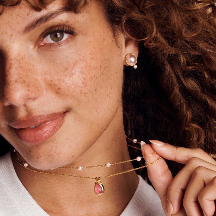 The Pink Delicate Station Necklace