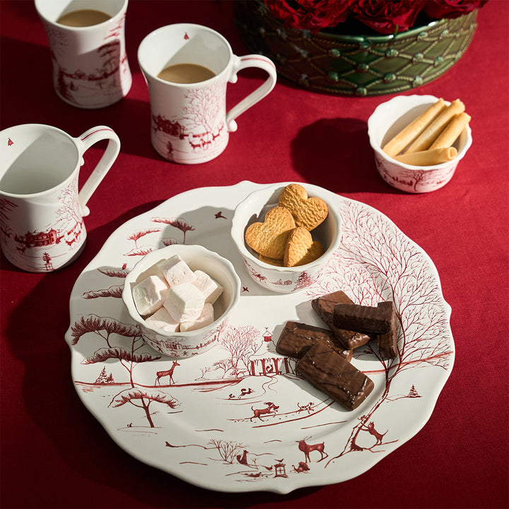 Country Estate Winter Frolic Charger/Platter - Ruby