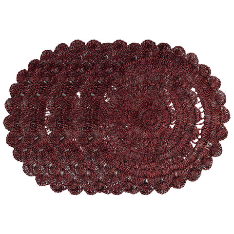 Macrame Placemat Set/4 - Cranberry