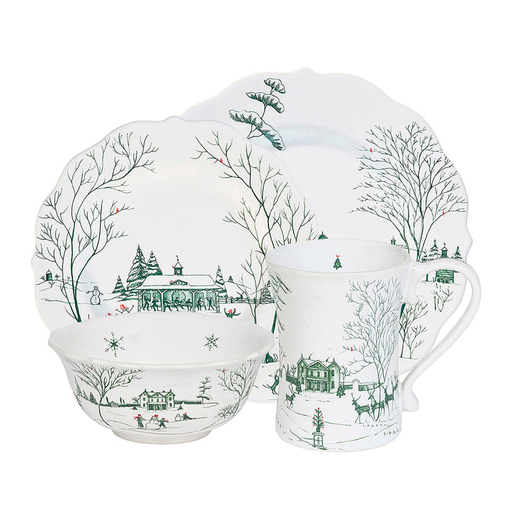 Country Estate Winter Frolic 4pc Place Setting - Evergreen