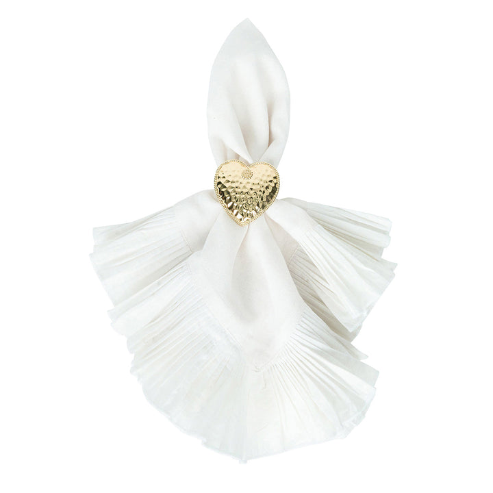 Berry &amp; Thread Heart Napkin Ring Set/4 - Gold
