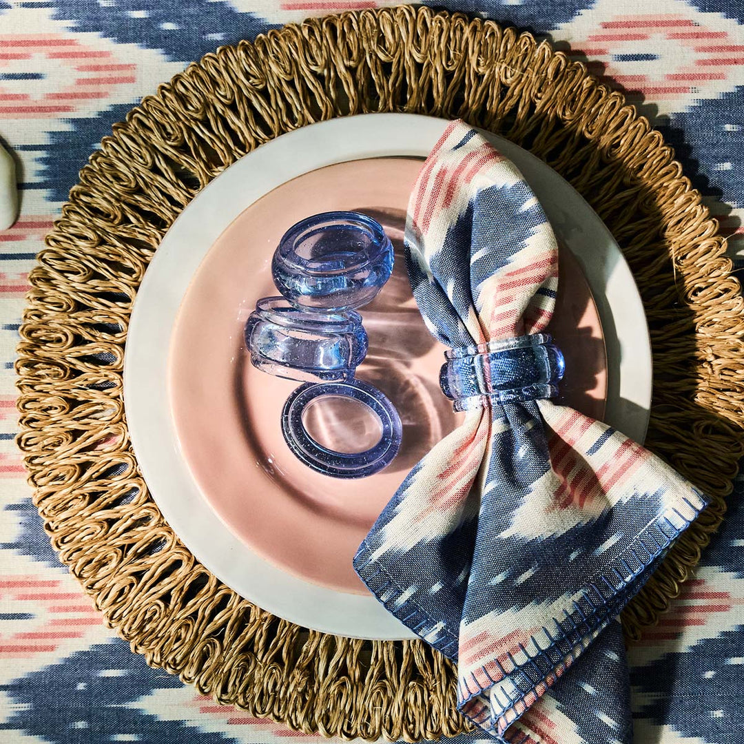 Ikat Napkin Set/4 - Blue/Pink