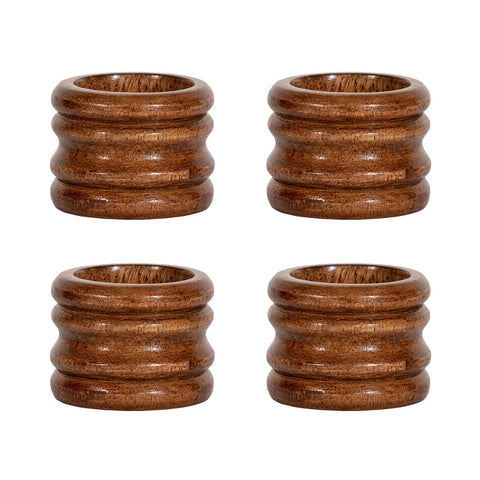 Bilbao Wood Napkin Ring Set/4