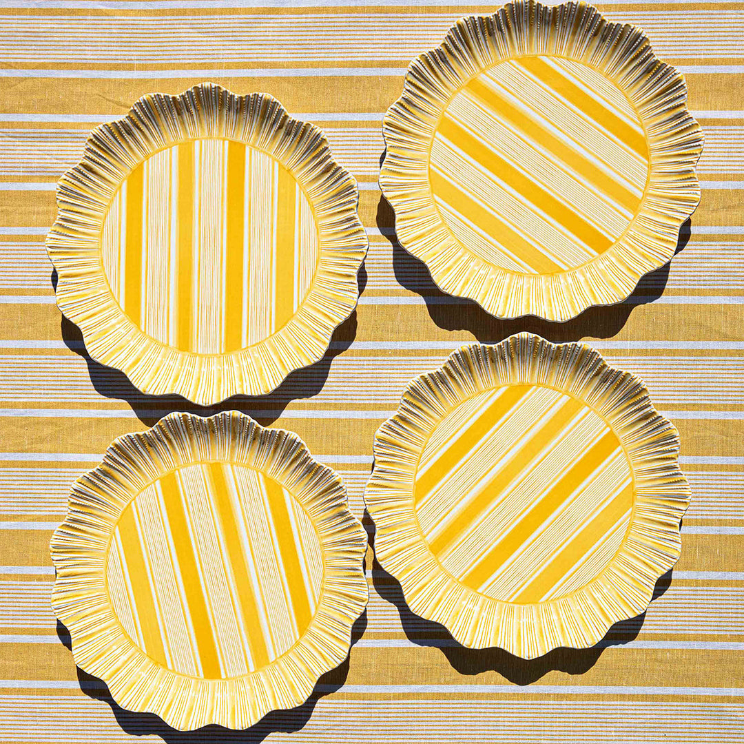 Cabana Stripe Melamine Dinner Plate Assorted Set/4 - Multi