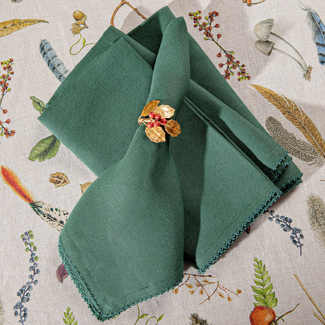 Berry Scallop Napkin Set/4 - Evergreen
