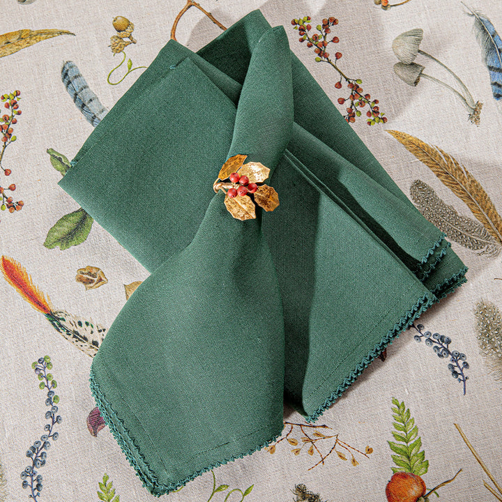 Berry Scallop Napkin Set/4 - Evergreen