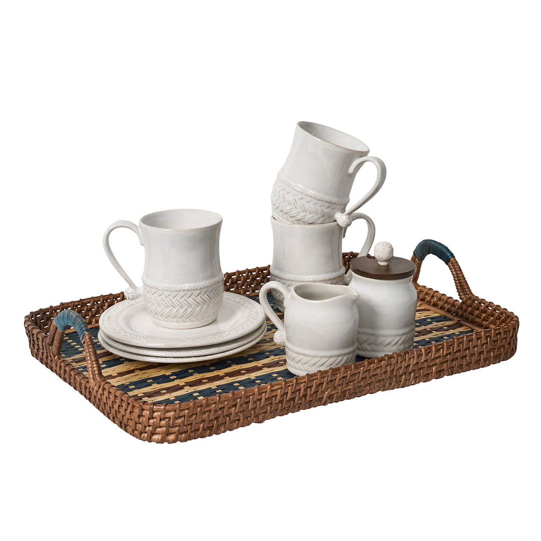 Danish Stripe 18" Tray - Navy