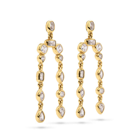 Joie Arc Earrings - Gold/Cubic Zirconia