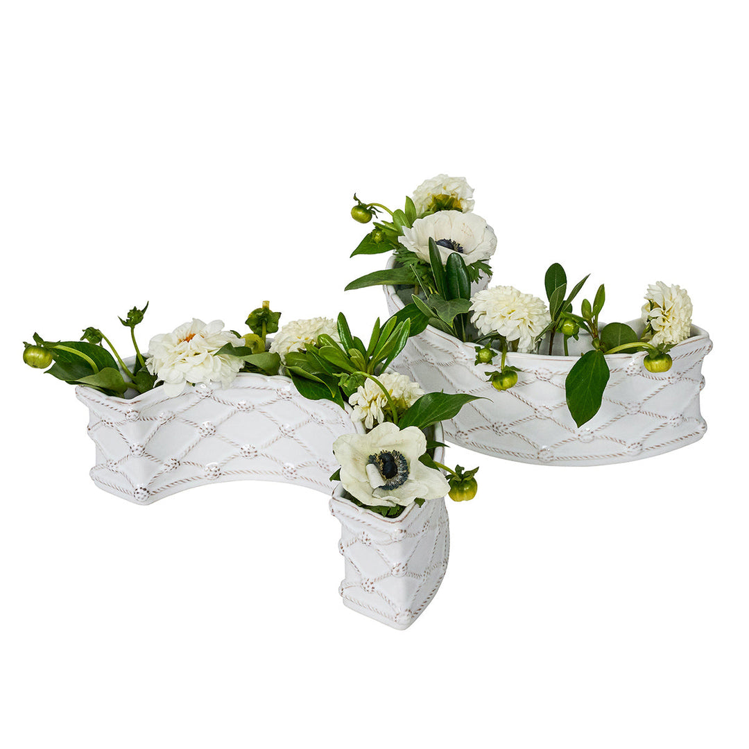 Berry &amp; Thread Petite Parterre Garden Half Circle Vase Set/2 - Whitewash