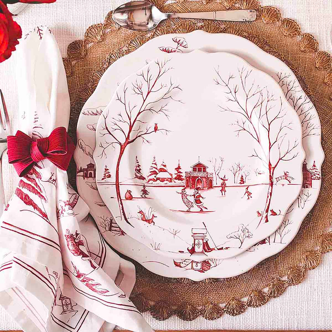 Country Estate Winter Frolic Napkin Set/4 - Ruby