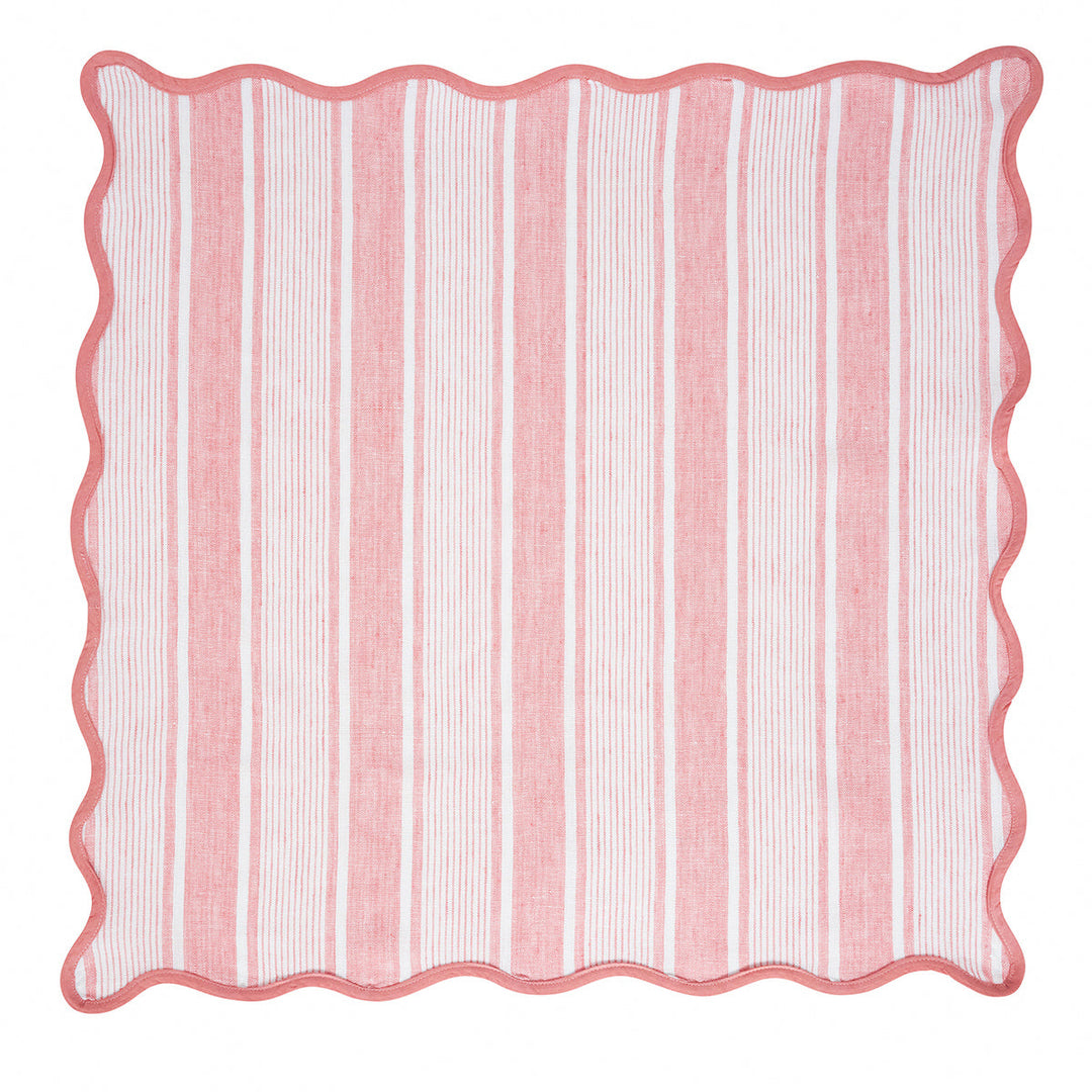 Cabana Stripe Napkin Set/4 - Coral