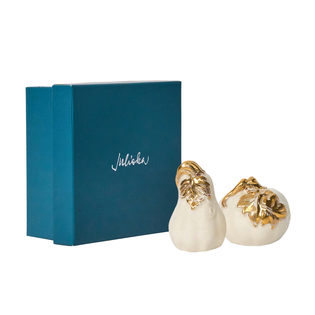 Forest Walk Pumpkin Salt & Pepper Shakers - Gold