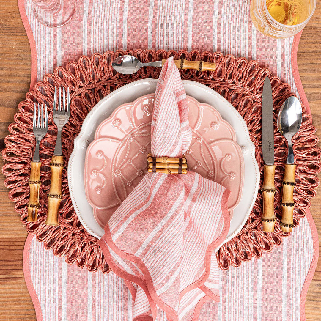Cabana Stripe Napkin Set/4 - Coral