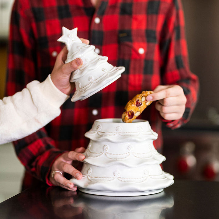 Berry & Thread Christmas Tree Cookie Jar - Whitewash