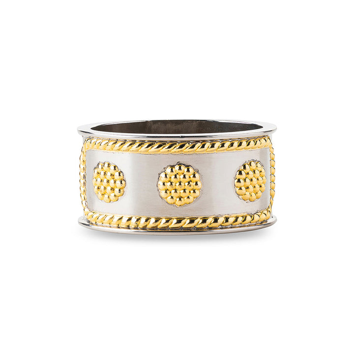 Berry &amp; Thread Napkin Ring Set/4 - Silver/Gold