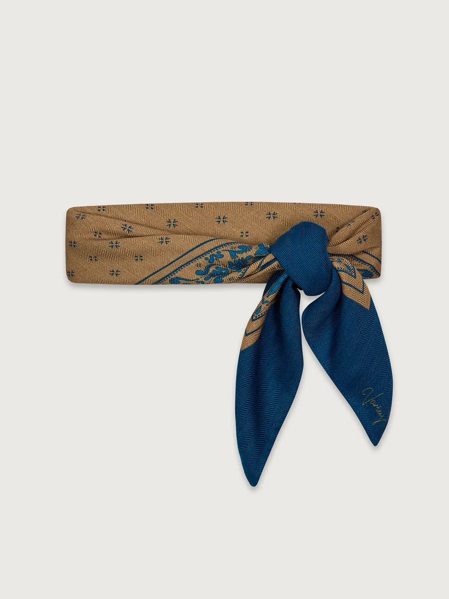 wool blend border scarf