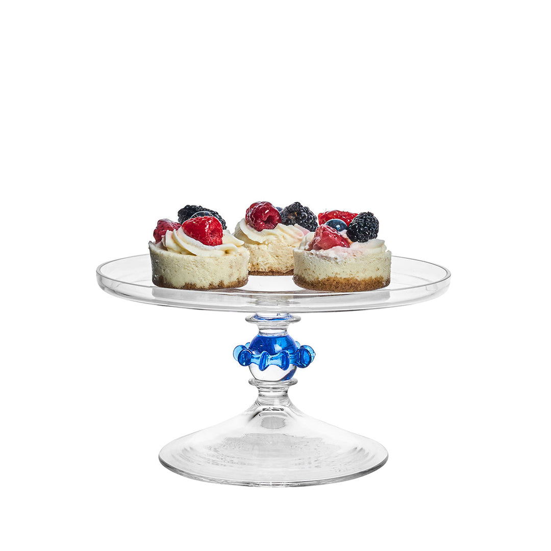 Nell Ruffle Petite Cake Dome &amp; Stand Set - Chambray